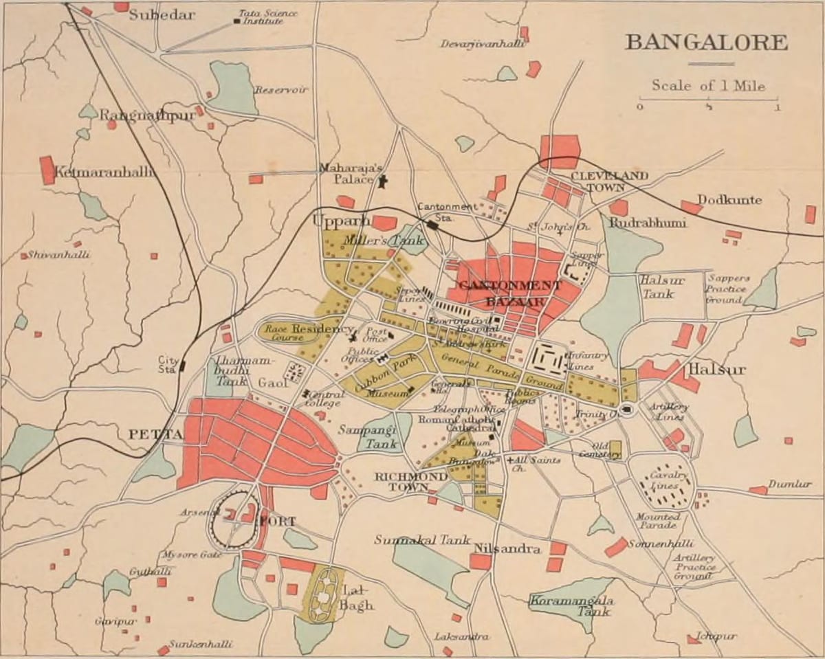 বেঙ্গালুরু পুরাতন মানচিত্র