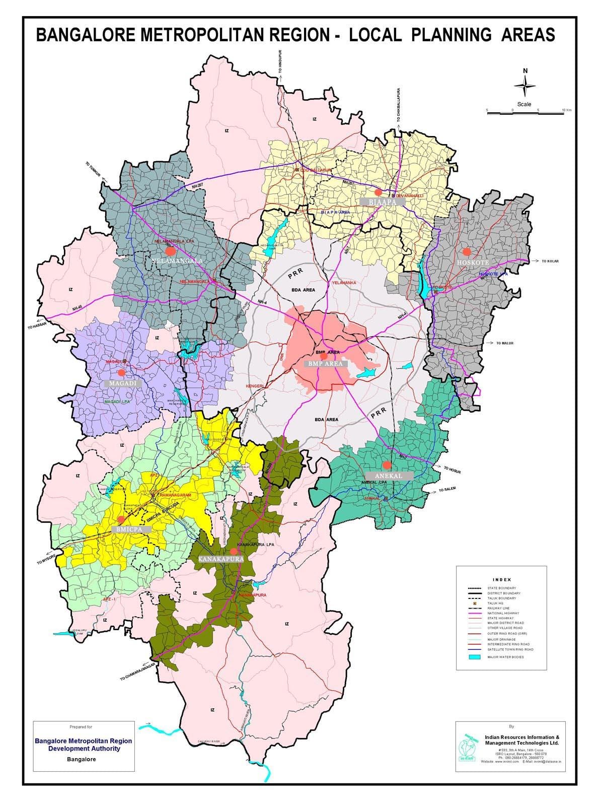 বেঙ্গালুরু সঙ্গে মানচিত্র এলাকায়