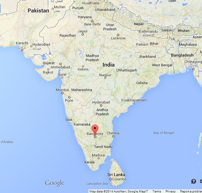 Banglore এ ভারতের মানচিত্র