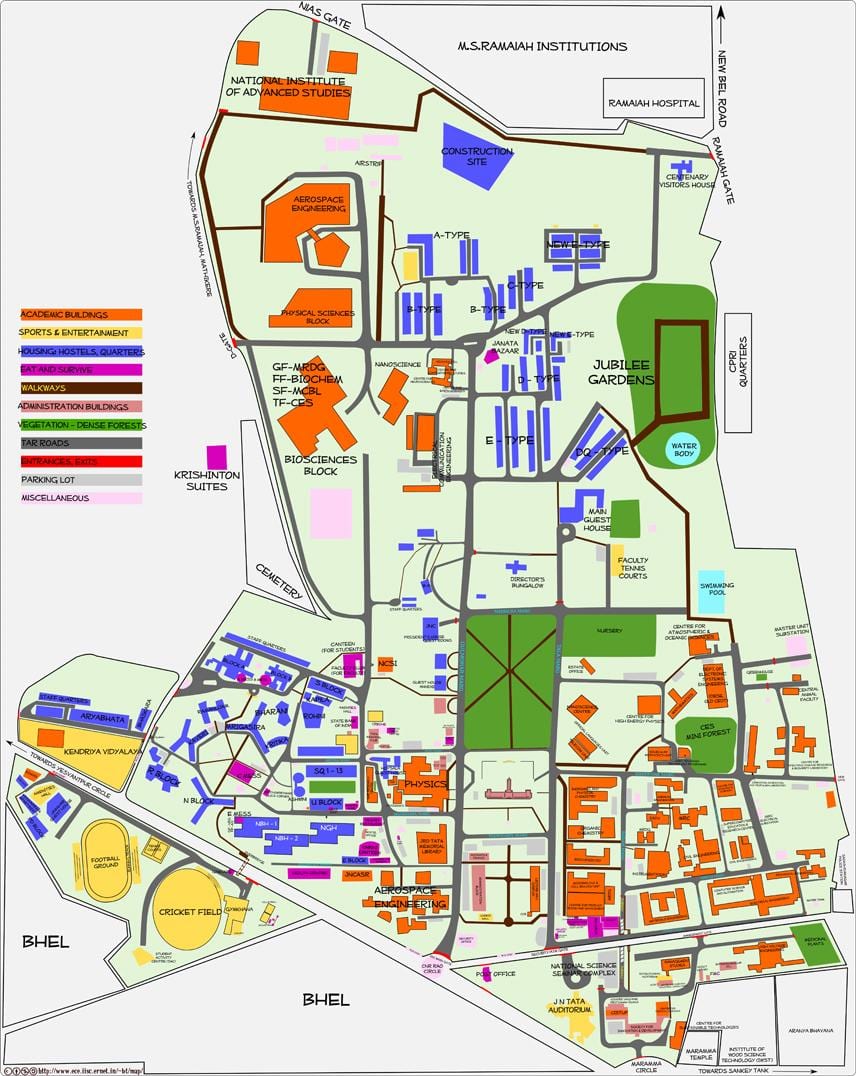 মানচিত্র IISC বেঙ্গালুরু