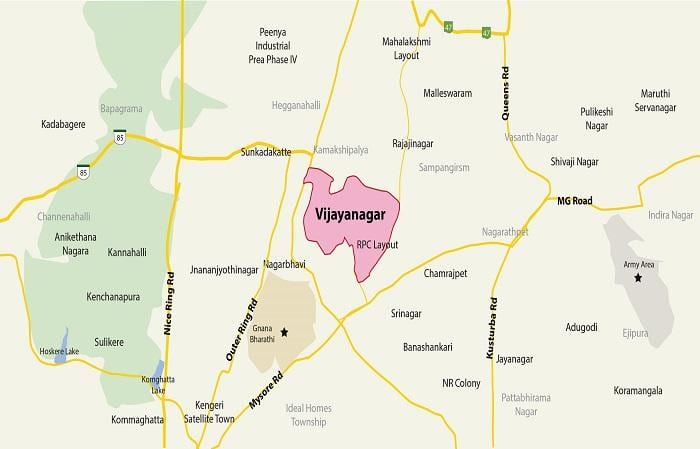 মানচিত্র Vijayanagar বেঙ্গালুরু