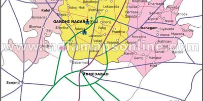বেঙ্গালুরু gandhinagar মানচিত্র