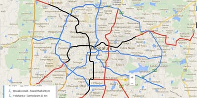 Namma মেট্রো ফেজ 3 রুট ম্যাপ