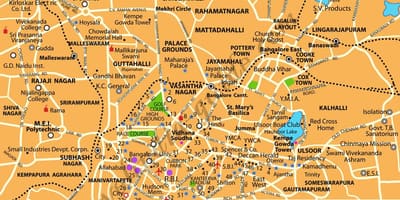 বেঙ্গালুরু মানচিত্রে